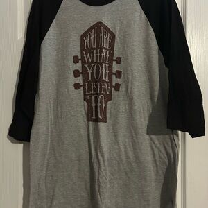 Gray and Black Long Sleeve Tee